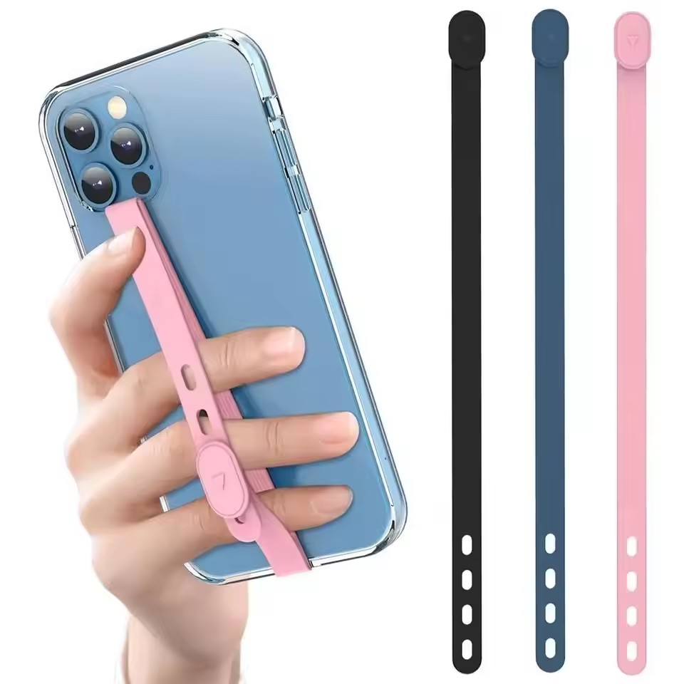 Phone Accessories Pouch - 휴대용 실리콘 전화 스트랩 조정 가능한