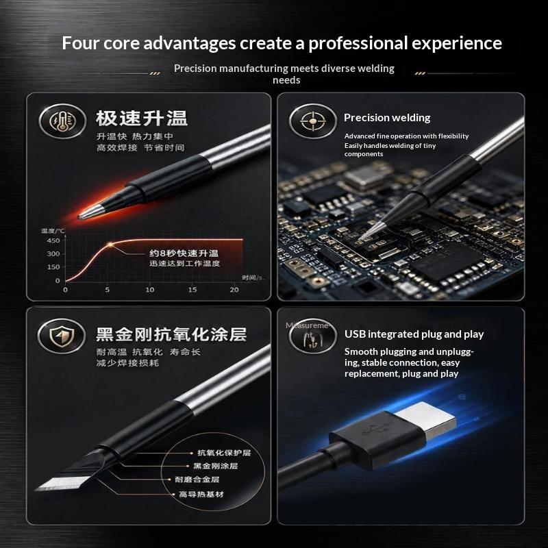 Phone Accessories And Repairs - 3Pcs USB 납땜 인두 팁 전자