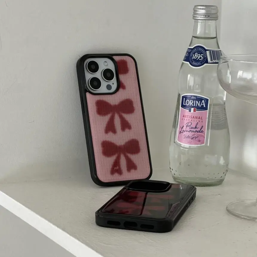겨울 풀스크린 귀여운 빨간 리본 광택 표면 폰 케이스  - Phone Accessories Display 리뷰 및 가격