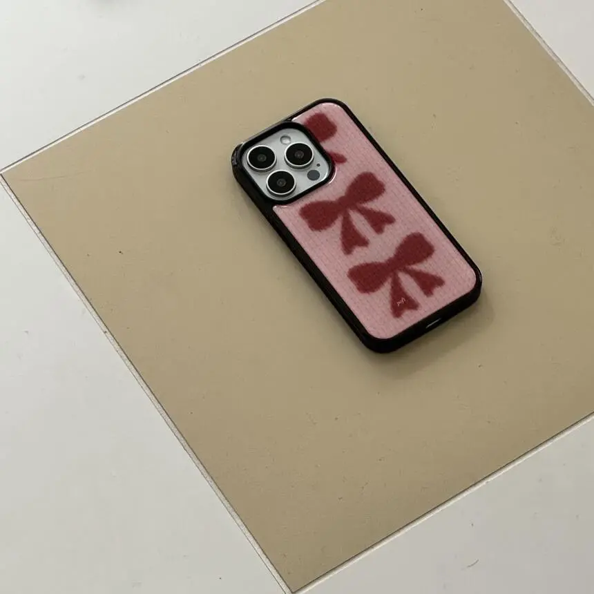 겨울 풀스크린 귀여운 빨간 리본 광택 표면 폰 케이스  - Phone Accessories Display 리뷰 및 가격