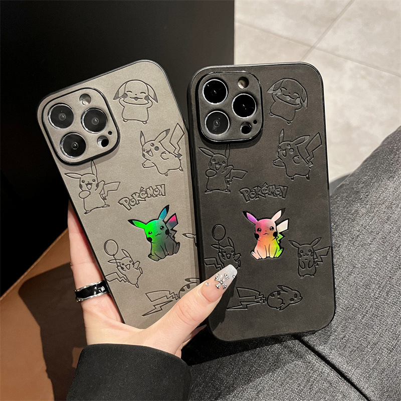만화 피카츄 인조 가죽 레이저 폰 케이스 (아이폰 15 - X Phone Accessories 리뷰 및 가격