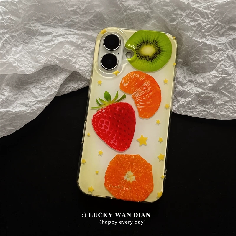 여름 풀스크린 과일 딸기 키위 오렌지 수박 폰 케이스  - Phone Accessories Display 리뷰 및 가격